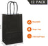 AZOWA Black Kraft Paper Gift Bags with Handles - 12 Pcs, 5 x 3.1 x 8.2 in