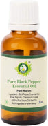 Black Pepper Essential Oil by R V Essential, 100% Pure Natural, Steam Distilled, for Hair, Massage, Skin, 10ml