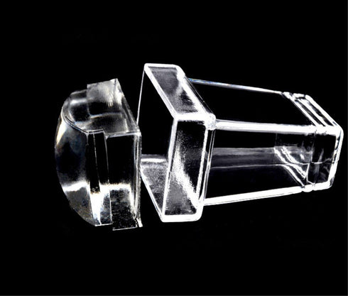 yueton Clear Jelly Soft Silicone Rectangular Nail Art Stamping Stamper with Scraper, DIY Polish Kit