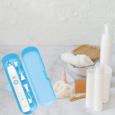 2 Pcs Electric Toothbrush Travel Case, Portable Holder for Electric Toothbrush Set (Blue and Black)