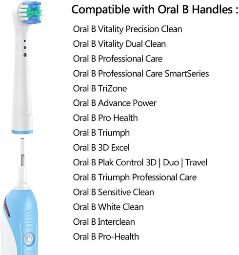 Replacement Toothbrush Heads for Oral B Electric Precision Clean, Compatible with Oralb Brush Heads - 16 Pack
