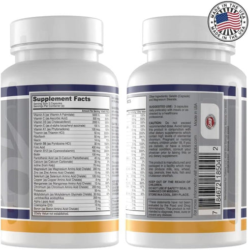 Ketocore Keto Vitamins, Multivitamin for Men & Women, 90 Capsules, Keto Friendly, Rich in Magnesium & Potassium