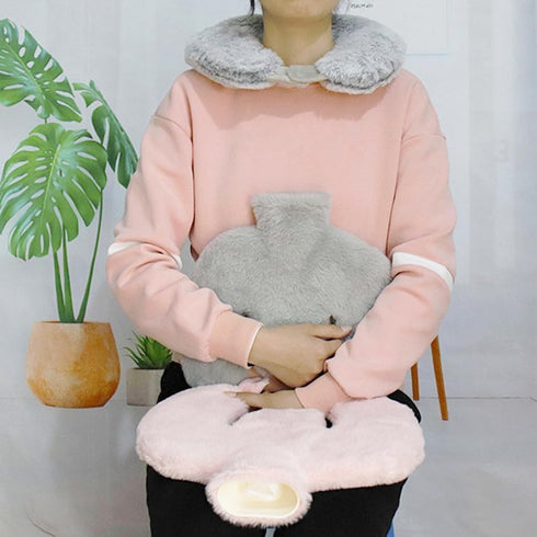 Sepnefi Bottle,1L U Shaped Hot Water Bottle, Neck and Shoulder Hot Water Hot Water Bag with Detachable Cover Soft Plush