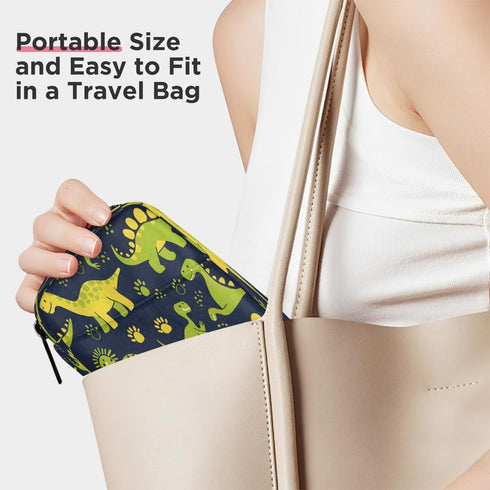 Skerhhux 7 Animal Dinosaur Green Pill Case Travel Pill Organizer Weekly Day Portable with Zipper Medicine Box Pill Case