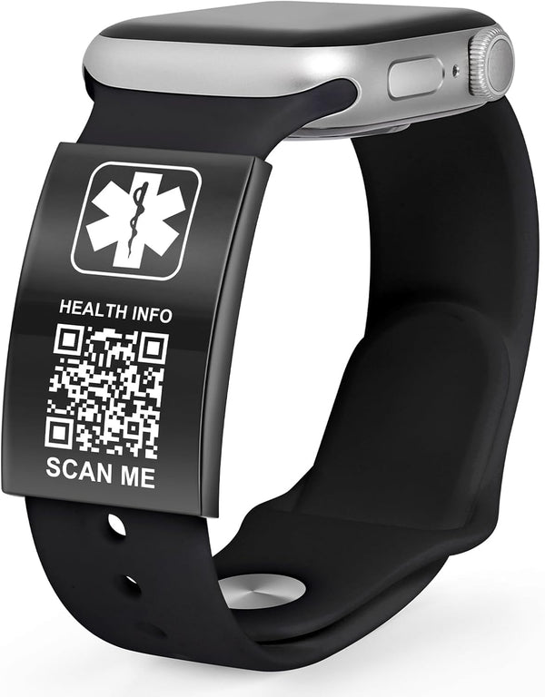 Upgraded Medical Bracelets for Men Women, QR Code Medical Alert ID Wristband, Titanium Steel Fits Wrists 8''-10''