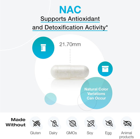 XYMOGEN NAC N-Acetyl-Cysteine 600mg - Cardiovascular, Antioxidant, Liver Detox + Immune Support