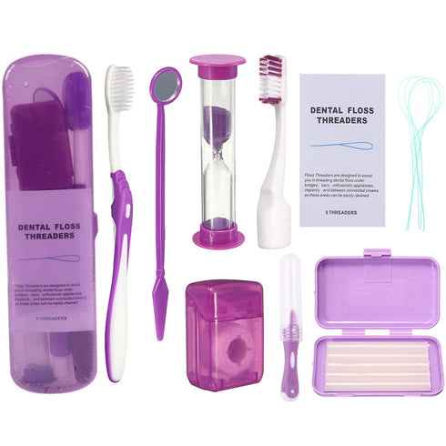 Braces Cleaning Kit for Teeth, Portable Orthodontic Toothbrush Oral Care Dental Travel Kit