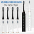 Jzxiskk 8 42000vpm 6 IPX7 2 Pack, Electric Toothbrush with Brush Heads, Modes Waterproof, Soft Electric Toothbrush