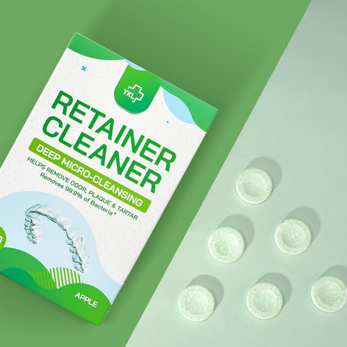 Retainer Cleaner & Denture Cleaning Tablets, Fresh Apple Flavor for Mouth Guard Cleaner (120 Count)