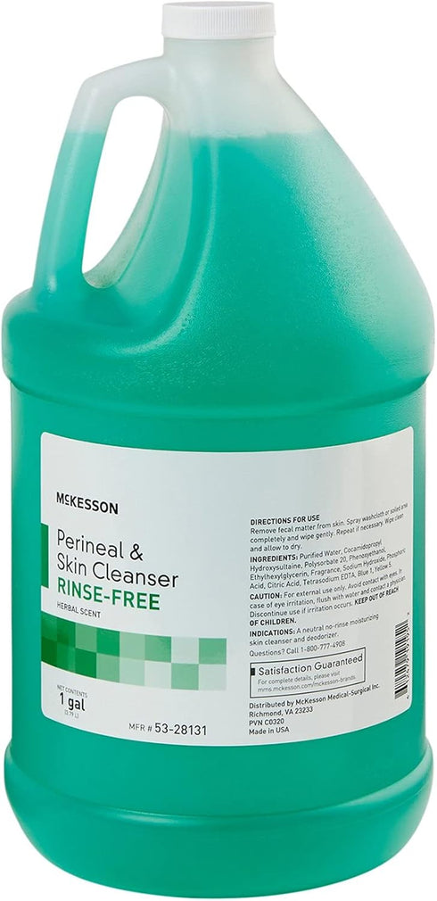 McKesson Perineal Skin Cleanser, Rinse-Free, Herbal Scent, 1 gal, 1 Count