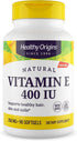 Healthy Origins Vitamin E, 400 IU with Mixed Tocopherols - 90 Softgels | Non-GMO & Gluten-Free Supplement for Skin,