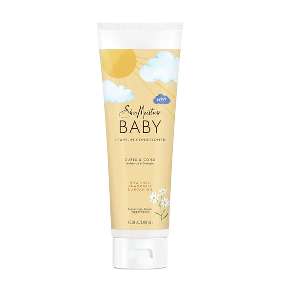 SheaMoisture Baby Leave-In Conditioner for Curly Hair, Raw Shea, Chamomile, and Argan Oil, 10.3 oz