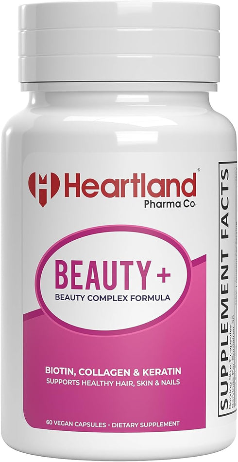 Beauty+ Complex Formula Capsules, 60 Count, Biotin, Collagen, Keratin for Healthy Hair, Skin, and Nails