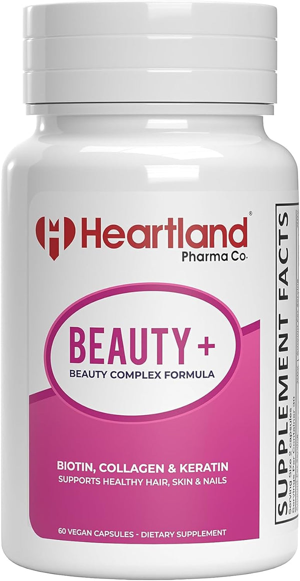 Beauty+ Complex Formula Capsules, 60 Count, Biotin, Collagen, Keratin for Healthy Hair, Skin, and Nails