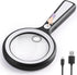 20X 30X Coin Magnifier, USB Rechargeable Lighted Handheld Magnifying Glass for Currency, Seniors, Reading, Crafts