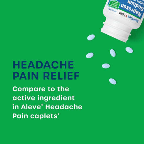 HealthCareAisle Naproxen Sodium, 220 mg - 225 caplets - Headache Pain Reliever, Up to 12 Hours of Relief