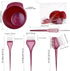 Premium Salon Hair Dye Kit, 5 Pack - Hair Coloring Brush and Bowl Set for DIY Hair Dyeing (Purplish Red)