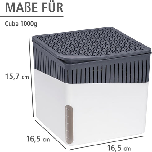 WENKO Cube Refill for Dehumidifier, 2800 Cubic Feet Reach, Humidity Absorber for Bathroom, Bedroom, Large, White