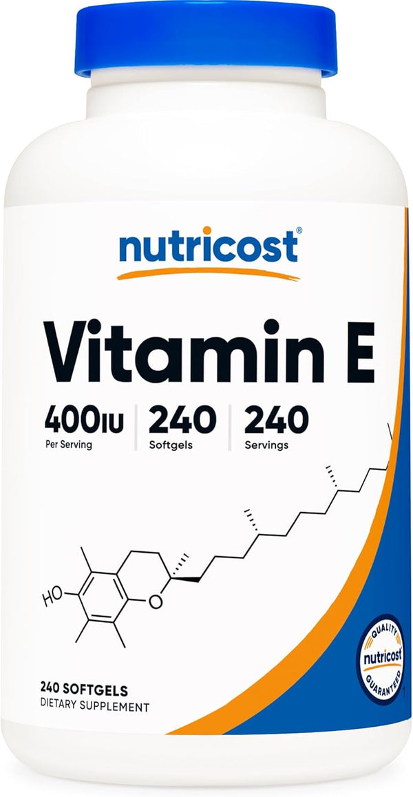 Nutricost Vitamin E 400 IU, 240 Softgel Capsules, Gluten Free, Non-GMO