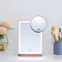 LED Foldable Travel Makeup Mirror - 5x7 inches, 3 Colors Light Modes USB Rechargeable Touch Screen Cosmetic