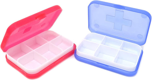 Honbay 4PCS 6 Compartments Waterproof Plastic Pill Organizer Box Case for Daily or Travel Use