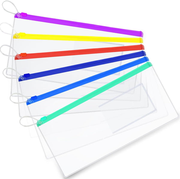 Fulmoon 100 Pcs Dental Zipper Pouches, Clear Dental Bags with Card Slot for Hygiene Products (Assorted Colors)