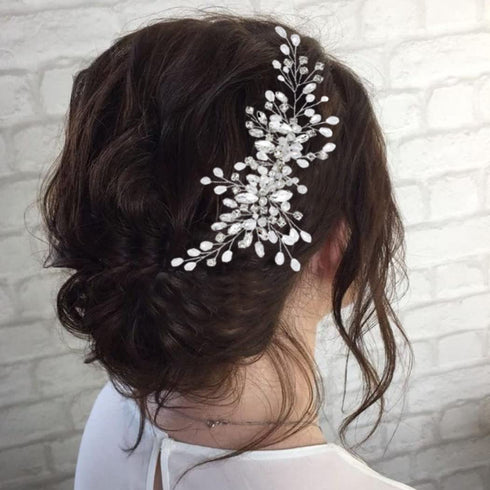 Unicra Silver Bride Wedding Hair Comb, Rhinestone Bridal Headpiece, Crystal Hair Accessories for Women and Girls