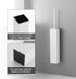 Set BGL Toilet Brush and Holder White Wall Mounted for Bathroom Square Design