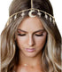 Urieo Boho Moon Head Chain, Vintage Gold Crystal Tassel Forehead Hair Chain Accessories