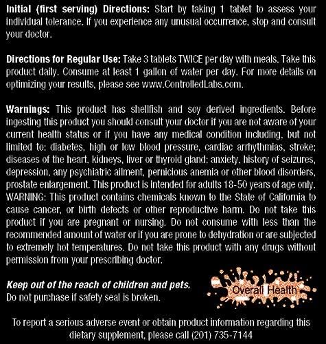 CONTROLLED LABS Orange Triad Daily Multivitamin, Iron Free Sports Supplement for Workout, 45 Servings