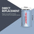Tenergy 10000mAh 4-Pack NiMH D Battery, Rechargeable High Capacity D Size Battery, High Drain D Cell Batteries