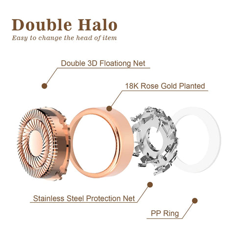 Women's Facial Hair Remover Replacement Heads, Compatible with Flawless Finishing Touch Tool for Gen 1 Single Halo