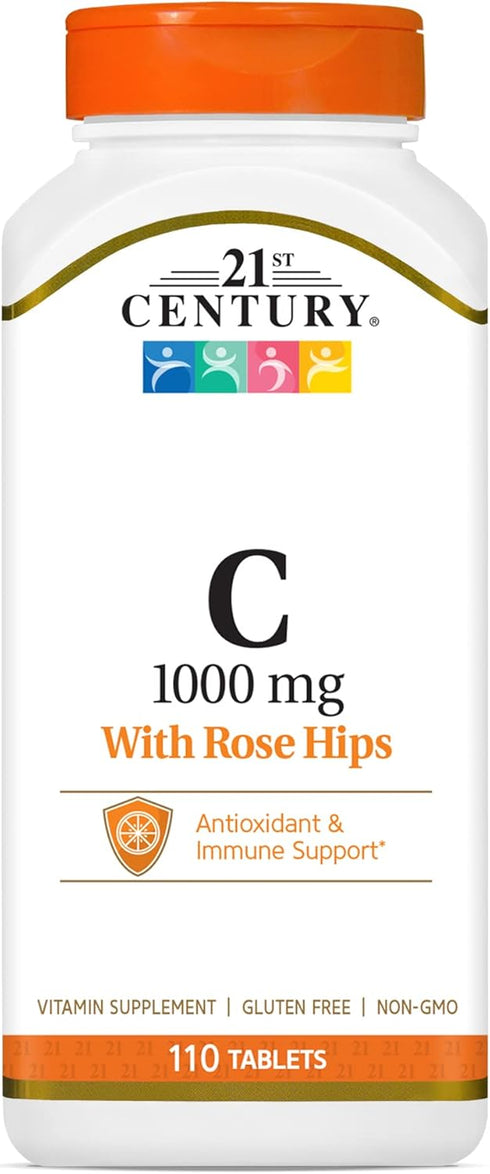 21st Century Natural C 1000 with Rose Hips Caplets, 110 Count (22383)
