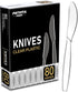 Heavy Duty Plastic Knives, Clear Disposable Party Supply, Pack of 80