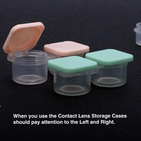 6 Pack Portable Flip Top Contact Lens Case Holder with Remover Tool Tweezers and Solution Bottle
