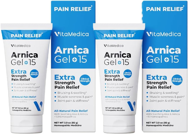 VitaMedica Arnica Gel Plus with 15 Healing Plant Compounds for Bruising, Swelling, Joint Pain, Muscle Soreness (2-Pack)