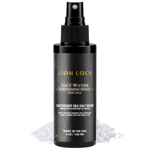 Lion Locs Starter Twist and Lock Spray | Vegan Sea Salt Mist with Essential Oils & Aloe for New Dreadlocks (4oz)