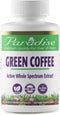 Paradise Herbs Green Coffee Bean 60 Count Vegetarian Capsules, Active Whole Spectrum Extract, Super Potent, Vegan,