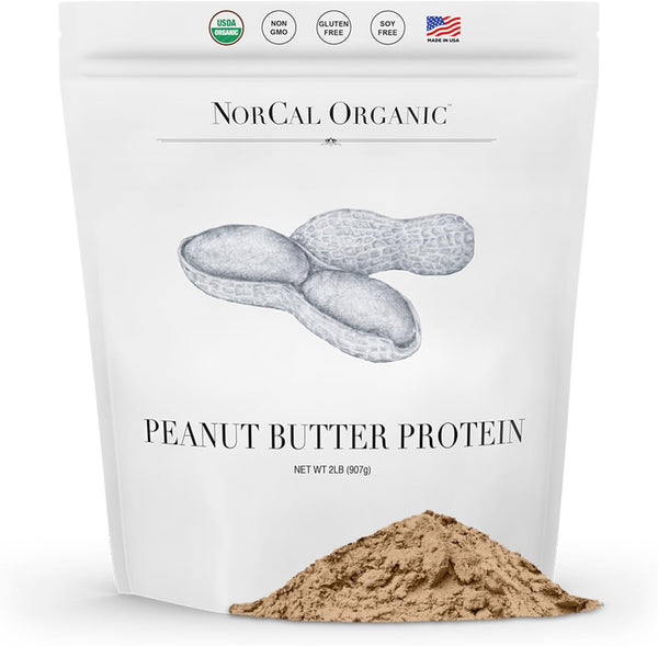Norcal Organic Peanut Butter Protein Powder - 2lb | Vegan, Low-Cal, 11g Protein | From Southwest Texas Farms