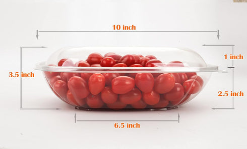 GOLDEN APPLE, (80oz-5sets) Disposable Plastic Serving Square Bowls with Lids, Large Clear Plastic Disposable Salad Containers by Golden Apple
