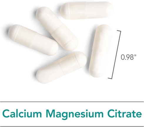 Nutricology Calcium Magnesium Citrate Supplement, Vegetarian Capsules, 100 Count, Bone Health