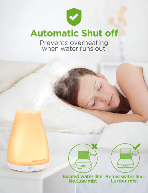 InnoGear Essential Oil Diffuser, Premium 5-in-1 Aromatherapy Diffuser & Humidifier for Home, 7 Color LED, Basic White