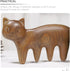 Ipetboom 3.1In Wooden Scalp Massage Comb: Cat Shape Sandalwood Head Wide Tooth Massager for Hair GuaSha, Hair Care