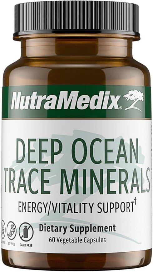 NutraMedix Deep Ocean Trace Minerals 1,000mg - Mineral & Energy Supplements for Electrolyte Support (60 Capsules)