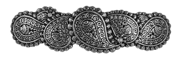 Paisley Hair Clip - Hand Cast Metal Barrette, Medium 70mm Clip by Oberon Design, 1 Piece