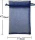 100PCS 3x4 Inches Organza Drawstring Pouches Jewelry Party Wedding Favor Gift Bags, Navy Blue