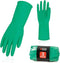 Vgo... 3-Pairs Reusable Household Gloves, Rubber Dishwashing Gloves, Extra Thickness, Long Sleeves for Cleaning and