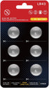 AG12 Battery L1142, LR43, SR43, D386, D301 Premium Alkaline Button Batteries, 6 Count with 5-Year Shelf Life
