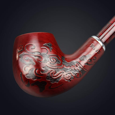 Hysagtek 16" Long Churchwarden Tobacco Pipe, Wooden Long Stem Smoking Pipe with Gift Box, Random Pattern