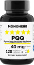PQQ Supplement 120 Capsules, 40 milligrams Pyrroloquinoline Quinone with Omega 3